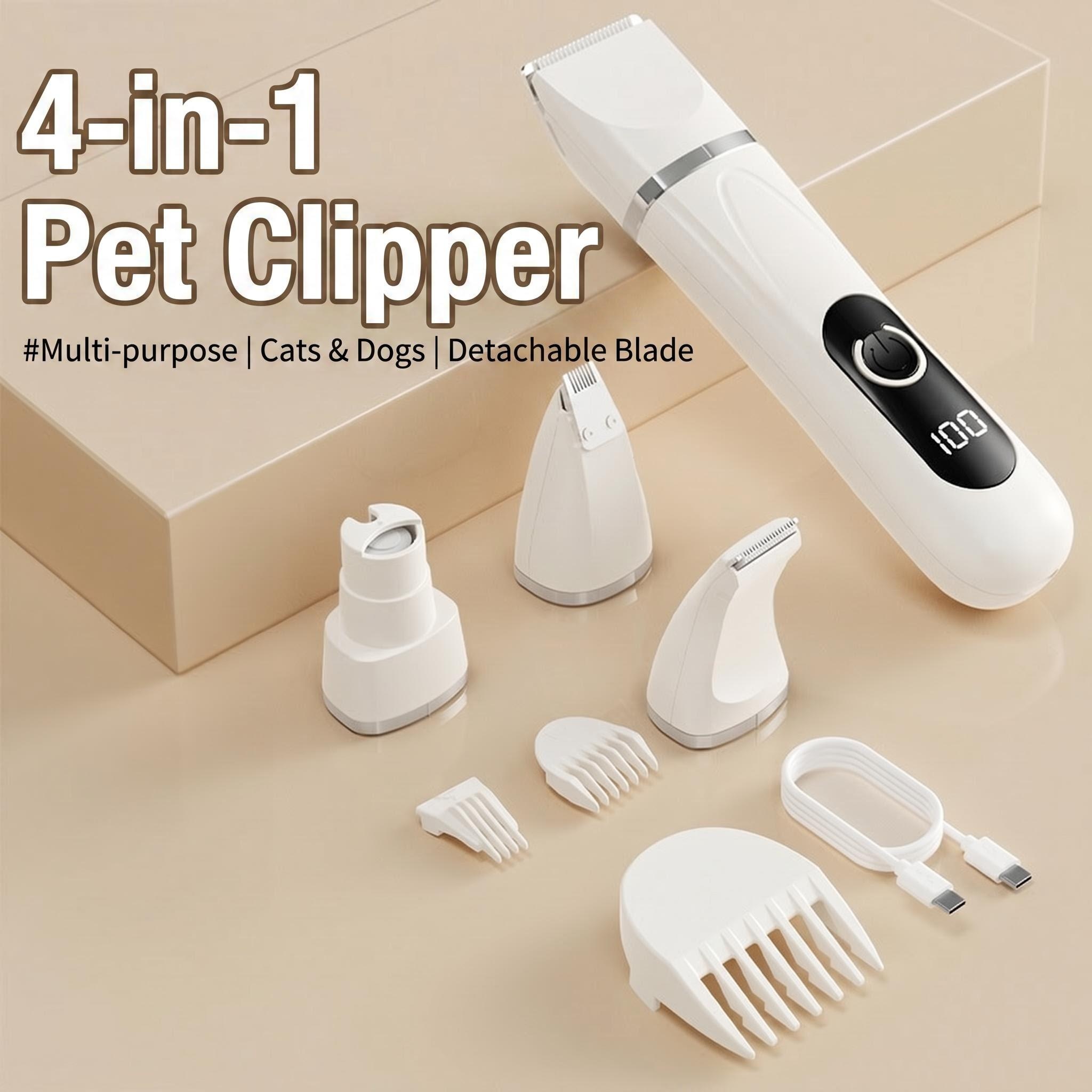 Power Tools Cat - Electric Pet Hair Clipper 4-in-1 Push
