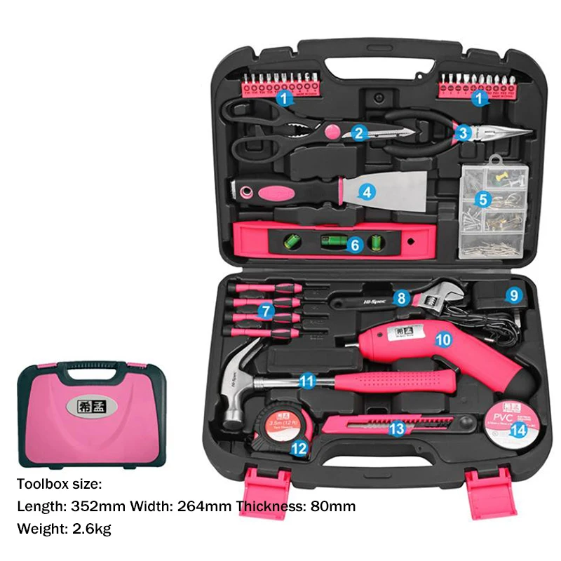 Pink Hand Tool Set Kit Electri - Power Tools Pink review and price