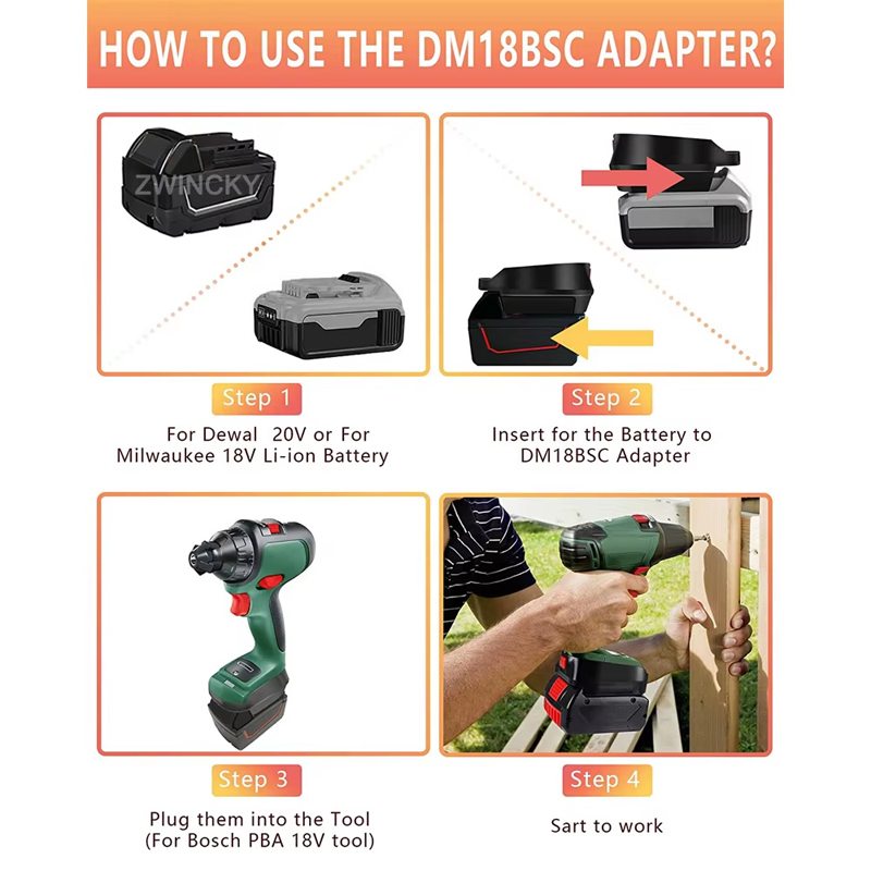 Battery Adapter For Bosch/Dewa - Power Tools Green Color review and price
