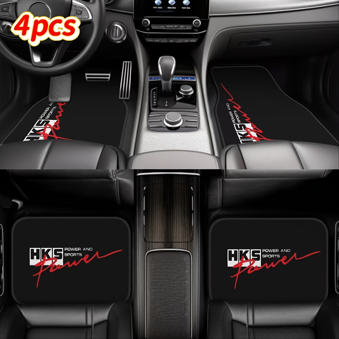 4pcs- Car Floor Mats With HKS  - Power Tools Logo review and price