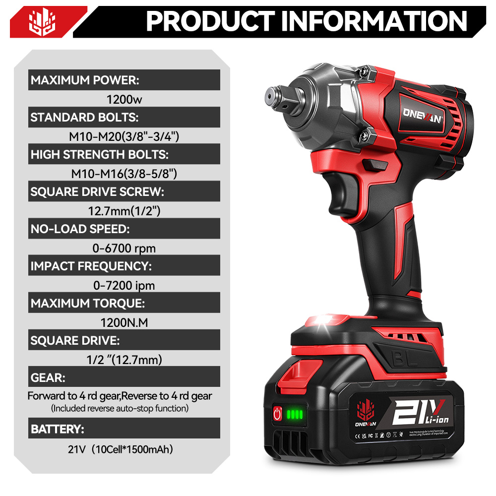 ONEVAN 1200N.M Brushless Elect - Power Tools Pink review and price