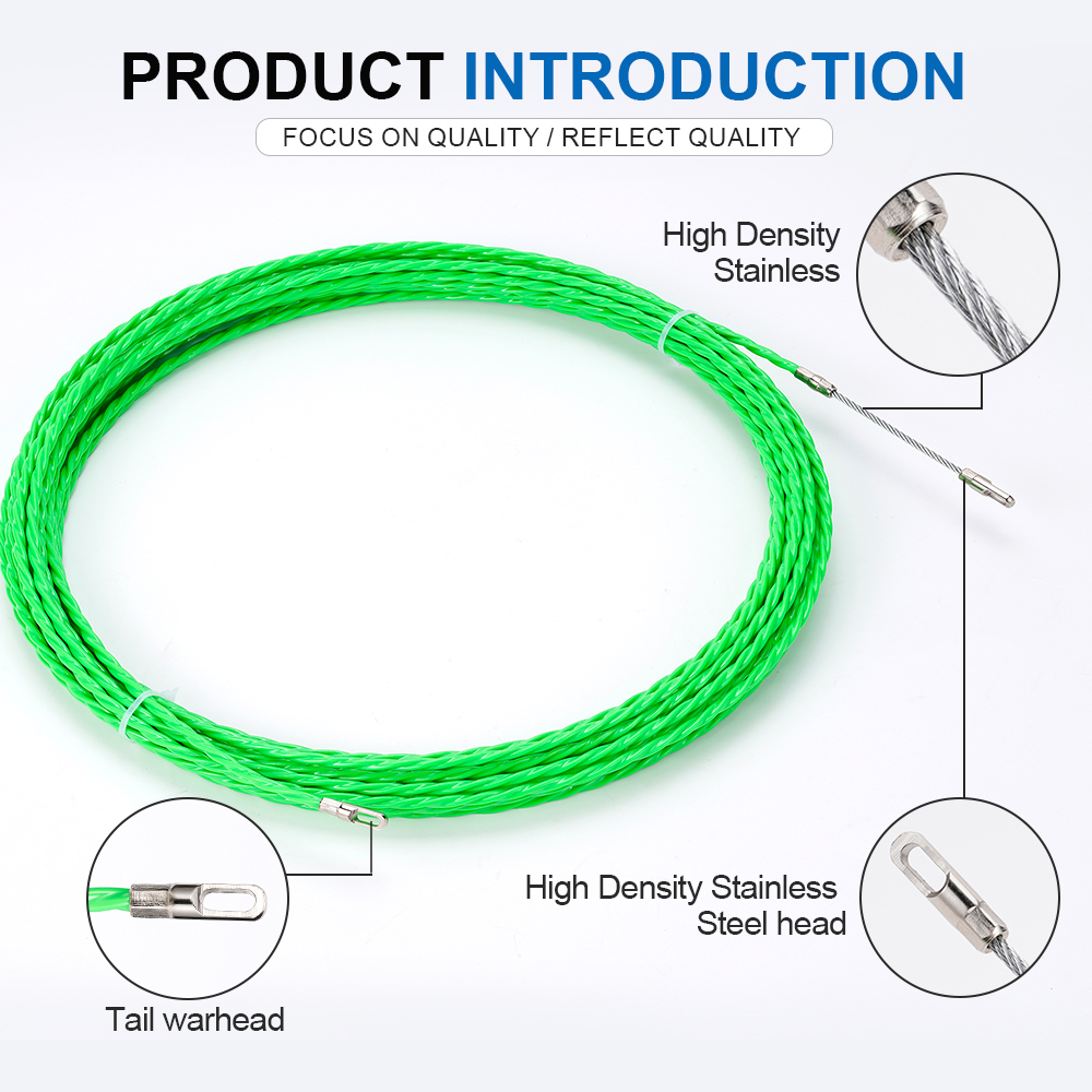 4MM Fiberglass Fish Tape Cable - Power Tools Green Color review and price